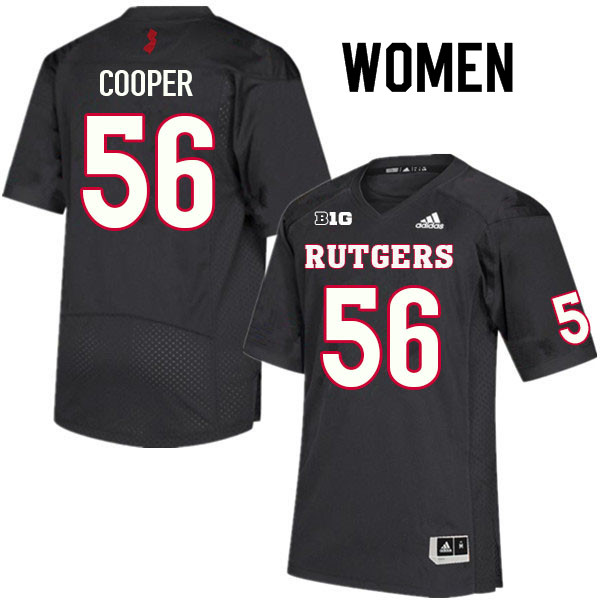 Women #56 Sean Cooper Rutgers Scarlet Knights College Football Jerseys Sale-Black